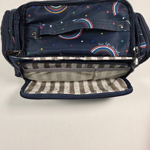 LUG Mini Trolley Cosmetic Bag Rainbow dots luggage Case Travel Pouch Pockets - Picture 12 of 16